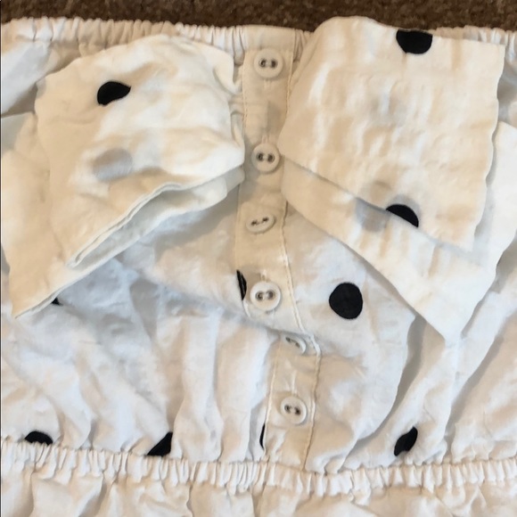 White with black polkadot strapless dress - Picture 3 of 4